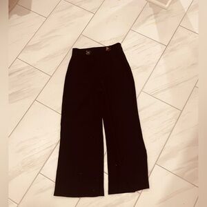 Zara high waisted wide legs black pantss with buttons